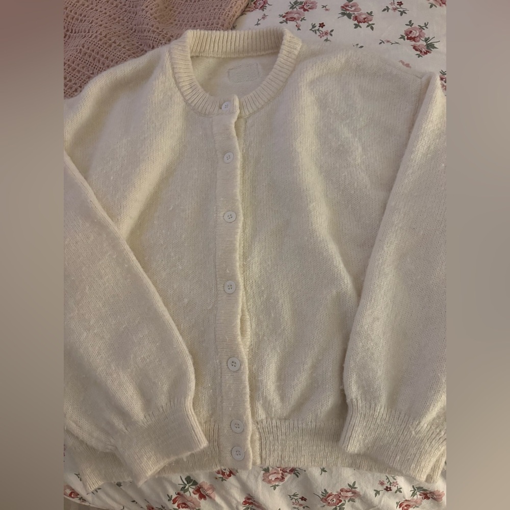 Daily Drills button up sweater in white XS/S